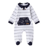 Minibanda Tutina Manica Lunga Tinta Unita con Stampe per Neonato 3B666 BIANCO MINIBANDA 