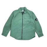 CP Company Solid Color Shirt With Pockets And Zip Green For Boys