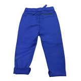 Daniele Alessandrini Solid Color Pants with Elastic Waist Cobalt for Boys