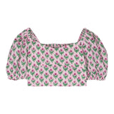 Saint Barth Top Half Sleeve Floral Fantasy Pink For Girls