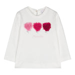 MONNALISA shirt girocollo tinta unita con applicazioni Bianco per Bambina 39D601J BIANCO MONNALISA 