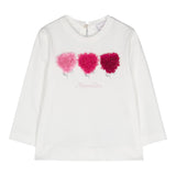 MONNALISA shirt girocollo tinta unita con applicazioni Bianco per Bambina 39D601J BIANCO MONNALISA 