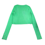 Liu Jo Solid Color Ribbed Cardigan Green For Girls