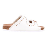 Colors Of California Solid Color Sandal With Buckles White For Girls