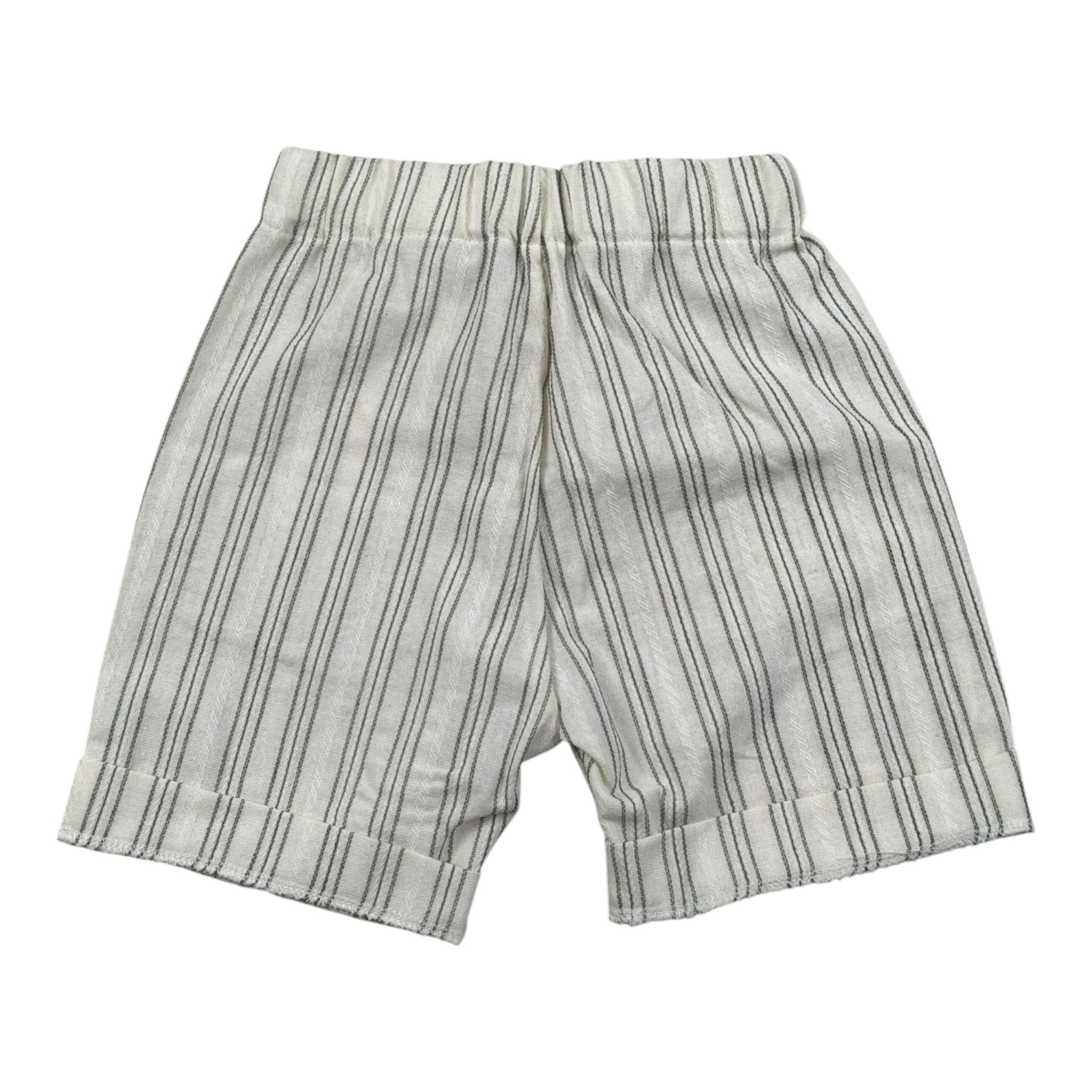 Lalalu' Bermuda tinta unita con Fantasia A Righe Panna per Bambino BML50PBX PANNA LALALU' 