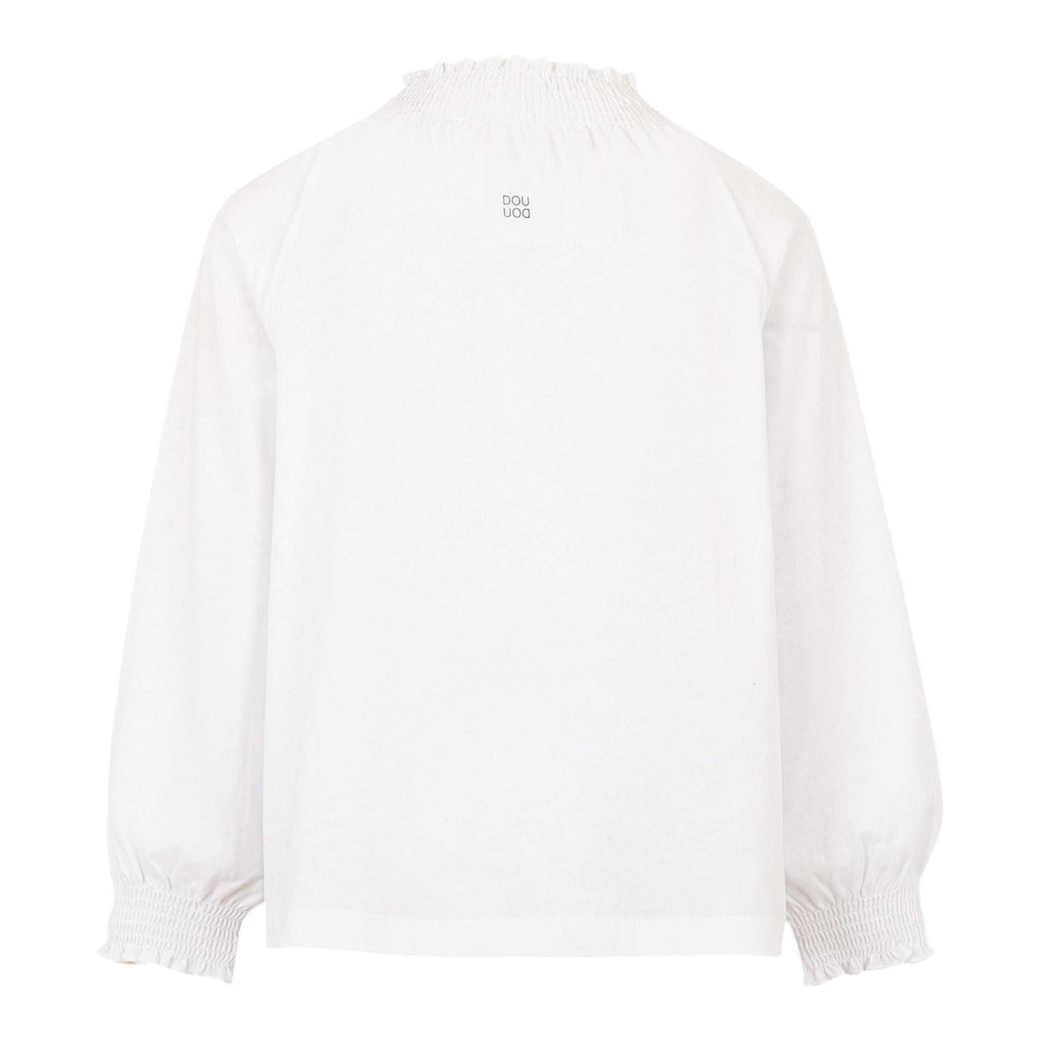 DOU DOU shirt tinta unita con collo elasticizzato Bianco per Bambina DT8A10 BIANCO DOU DOU 