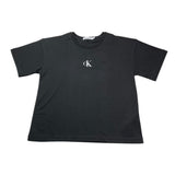 CALVIN KLEIN t-shirt girocollo tinta unita con stampa Nero per Bambina IG0IG02136 NERO CALVIN KLEIN 