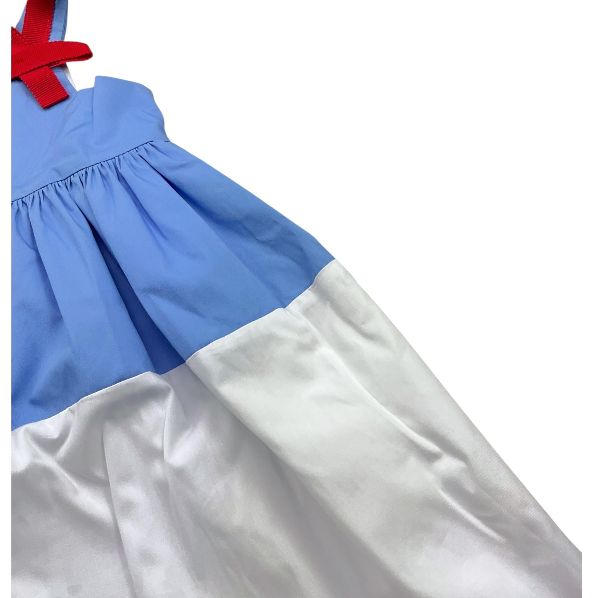 Ilfarobimbi Abito Bicolore con Fiocchi per Neonata IFB50586 BIANCO/AZZURRO ILFAROBIMBI 