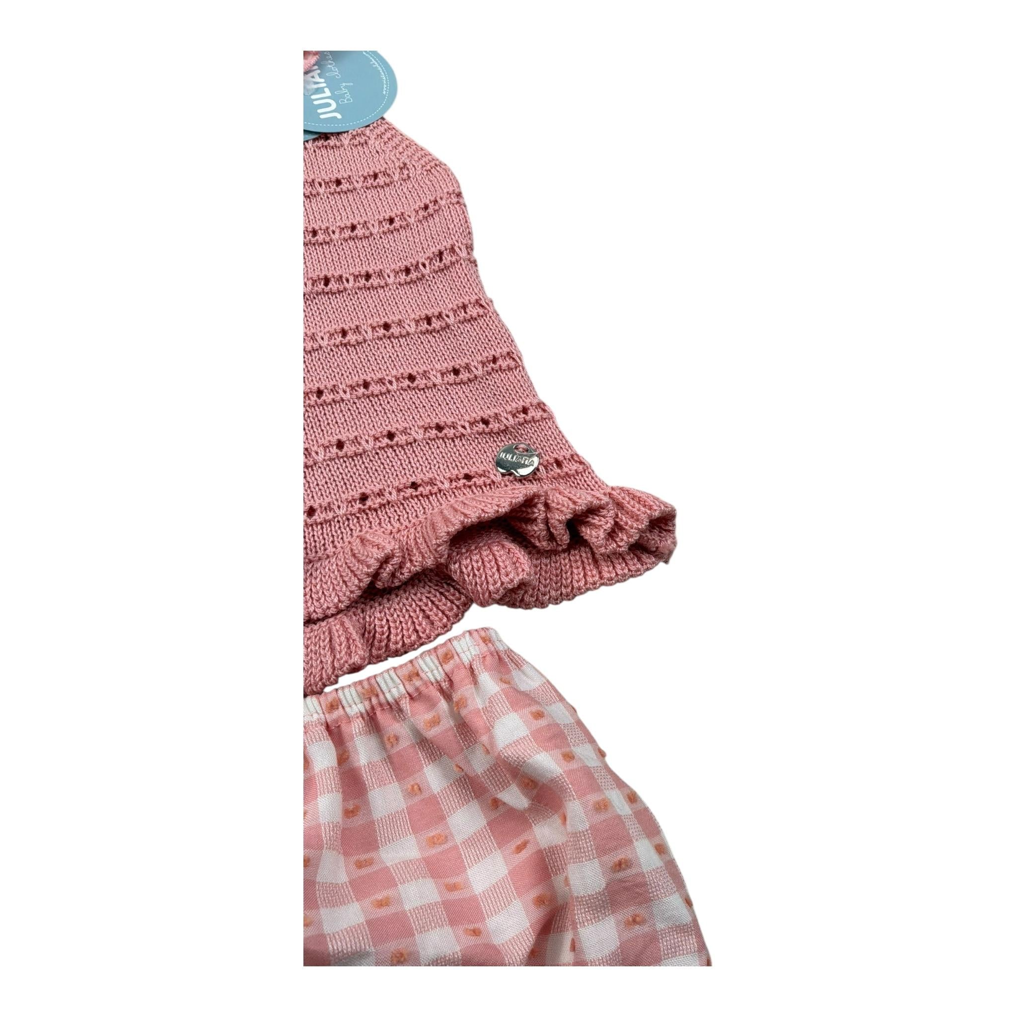 Juliana Completo 2 Pezzi Canotta In Maglia-Culotte per Neonata 25077 ROSA JULIANA 
