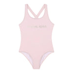 Michael Kors Costume Intero Tinta Unita con Stampa per Bambina R30302 ROSA MICHAEL KORS 