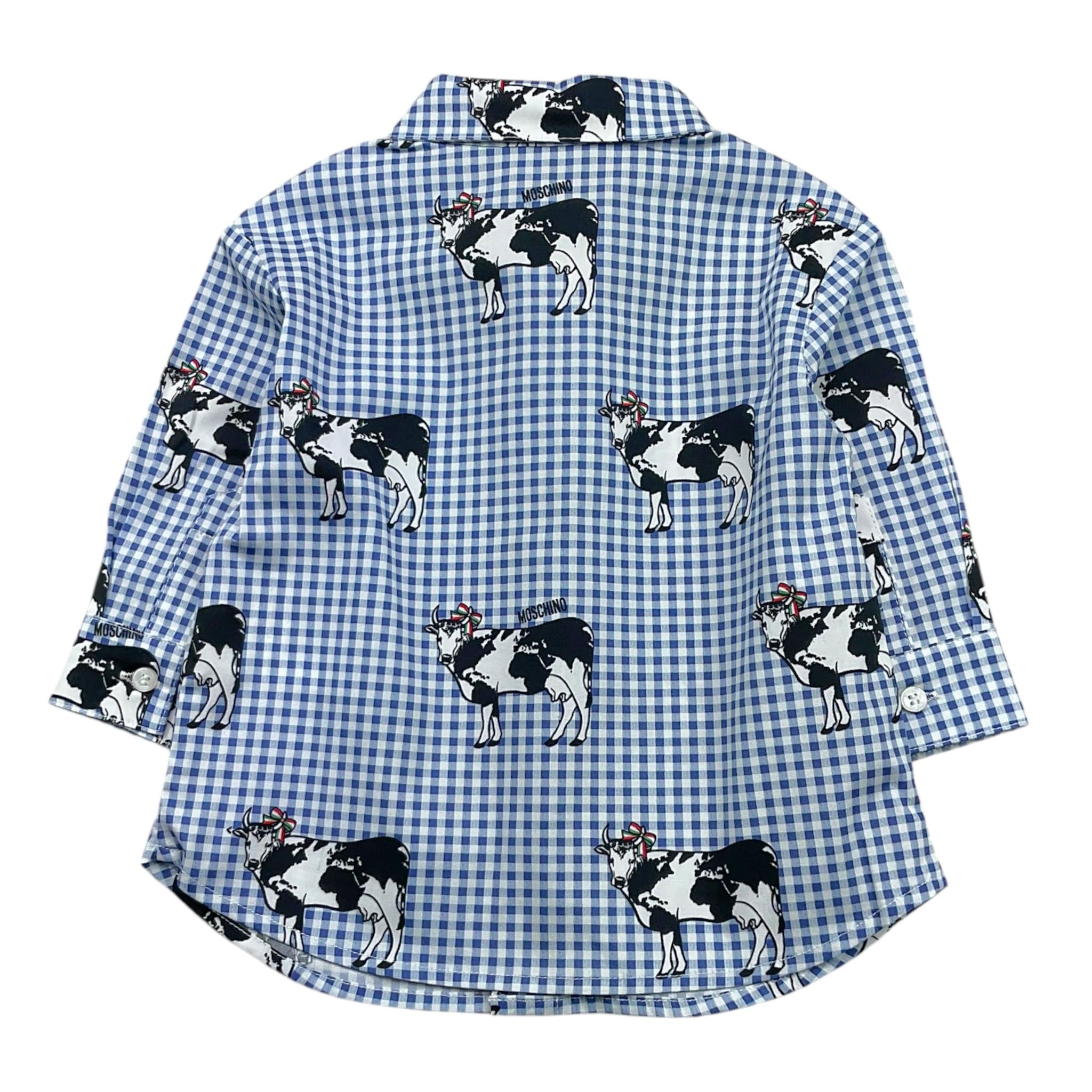 MOSCHINO camicia tinta unita con fantasia quadretti Bianco per Neonato MUC01J BIANCO MOSCHINO 