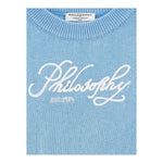 Philosophy Maglia Girocollo Tinta Unita con Logo per Bambina I9E308 AZZURRO PHILOSOPHY 