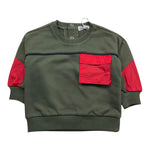 Y-CLU felpa tinta unita con taschino Verde per Neonato BYN10731 VERDE Y-CLU 