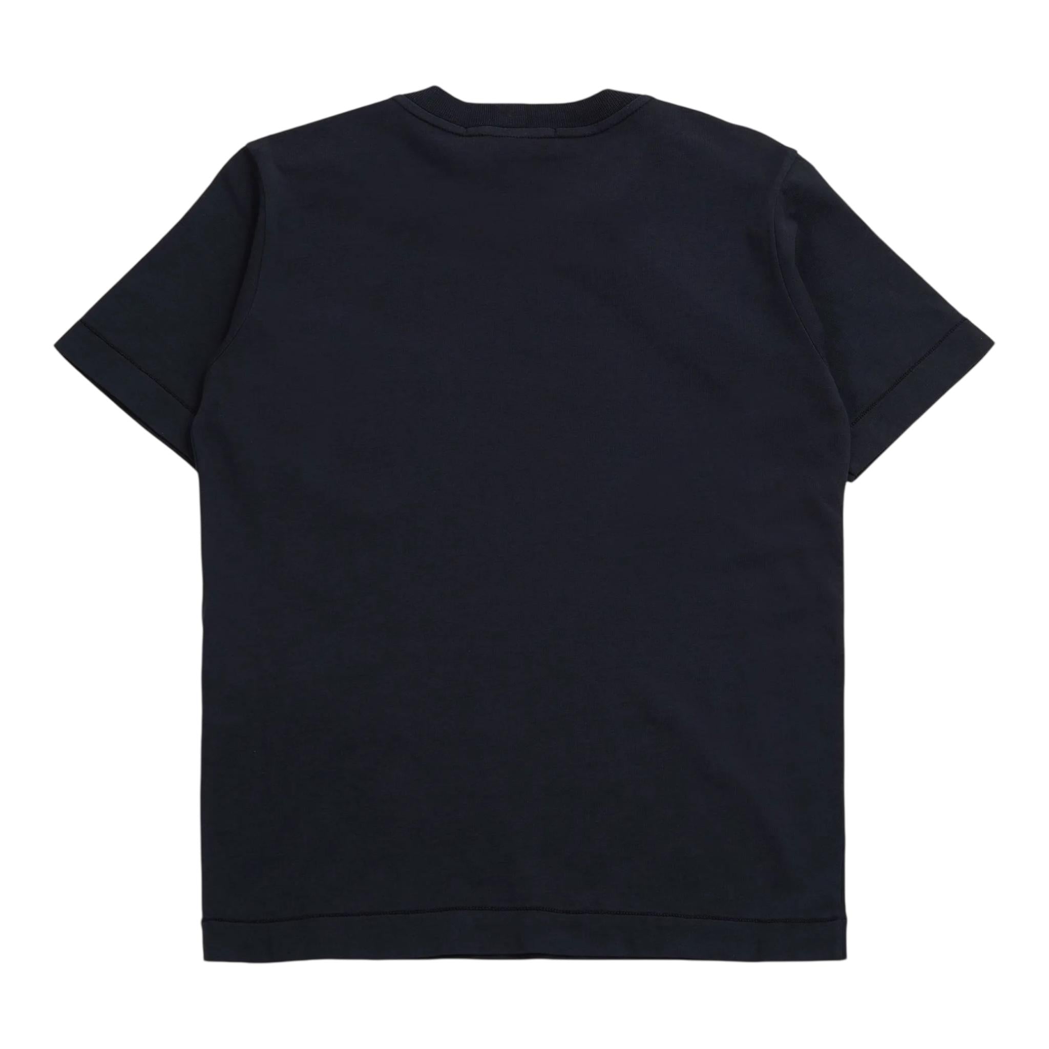 Stone Island T-Shirt Girocollo Tinta Unita con Logo per Neonato K1S162100004 BLU STONE ISLAND 