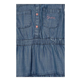 Guess Abito Giromanica In Denim Tinta Unita con Culotte per Neonata A5GK12D3X20 BLU GUESS 