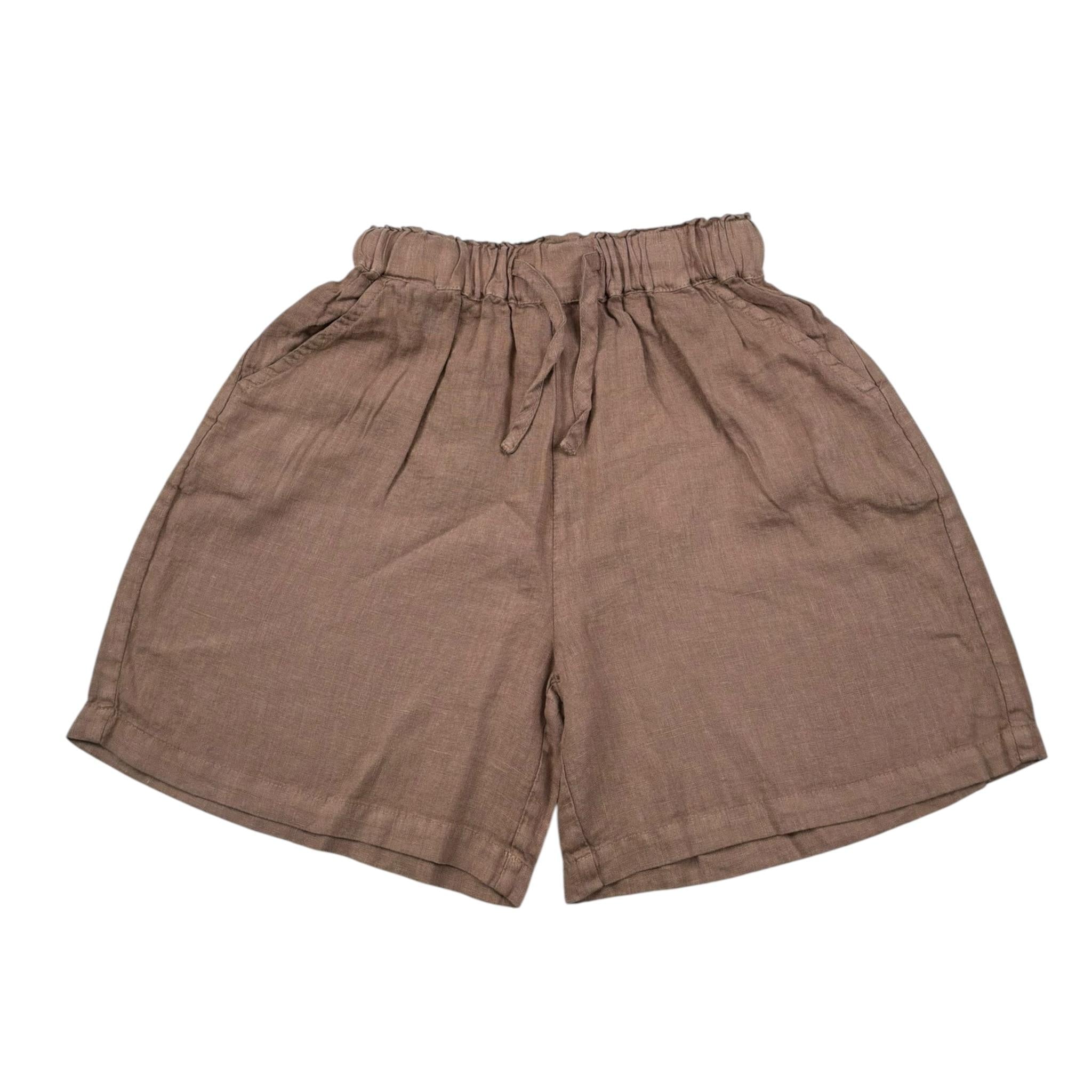 Dusty Color Bermuda Tinta Unita con Elastico In Vita per Bambino DJWS5019SH MARRONE DUSTY COLOR 