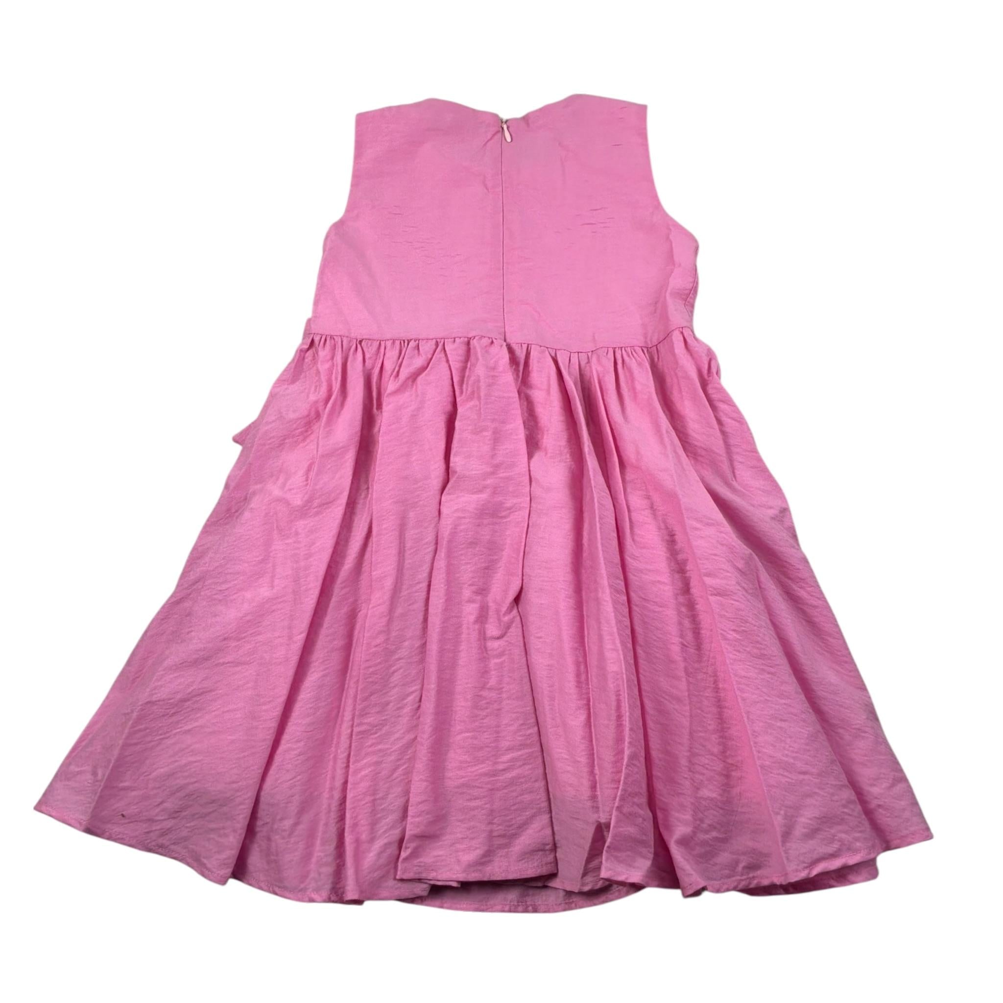 M+E' Abito tinta unita con Applicazione Fiocco Rosa per Bambina UE1415J ROSA M+E' 