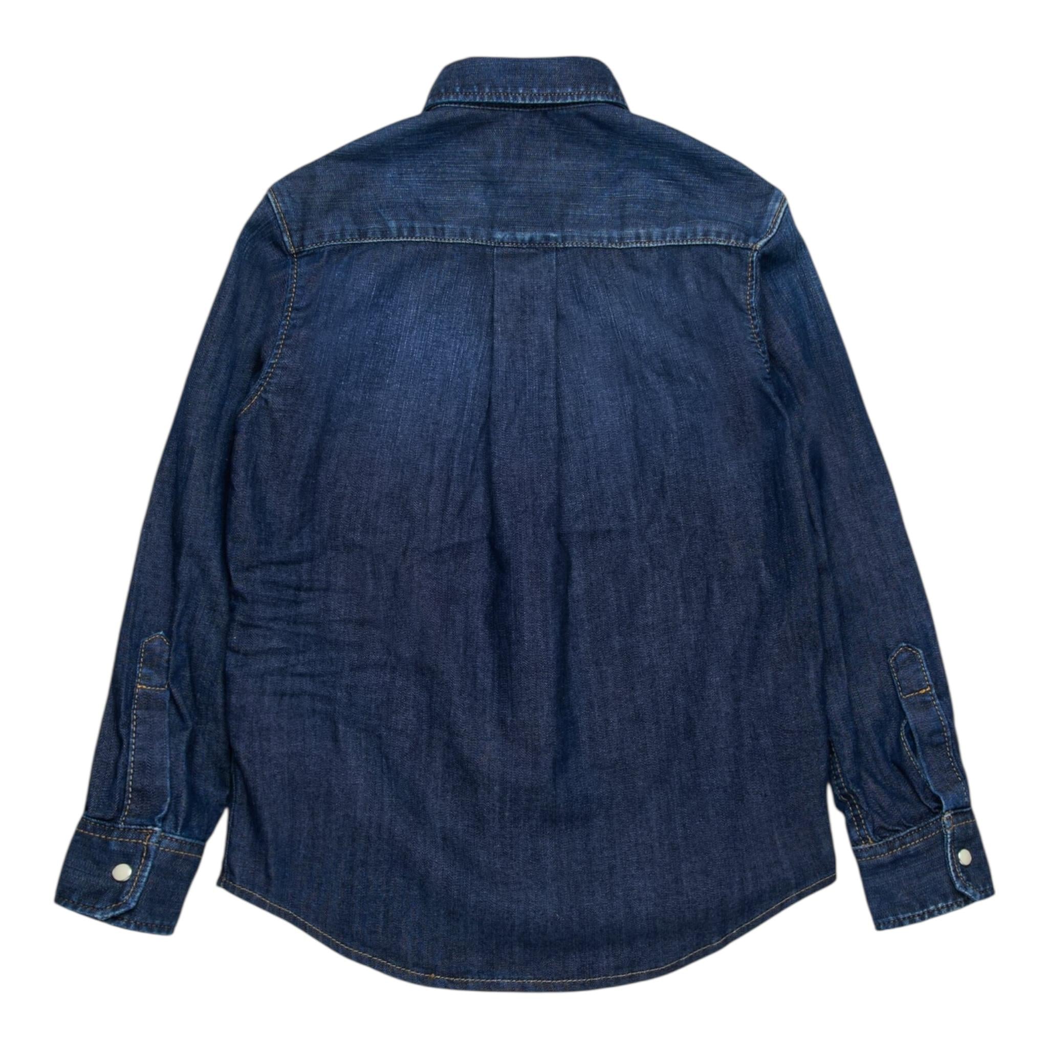 Dsquared2 Camicia In Denim Manica Lunga Tinta Unita per Bambino DQ2831 BLU DSQUARED2 