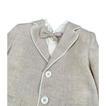 Pure Firenze Completo 4 Pezzi Camicia-Papillon-Giacca-Pantalone Beige per Neonato 7231 BEIGE PURE FIRENZE 