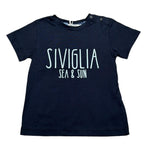 Siviglia T-Shirt Girocollo Tinta Unita con Stampa per Neonato SVNTS17286 BLU SIVIGLIA 