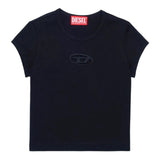 Diesel T-Shirt Girocollo Tinta Unita con Logo per Bambina J01830XXX NERO DIESEL 