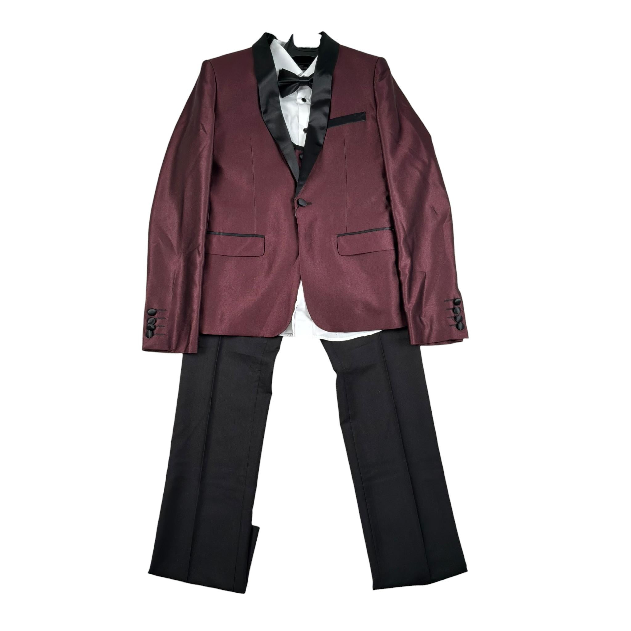 Gai  Mattiolo Completo 5 Giacca-Camicia-Pantalone-Papillon-Gilet per Bambino GMM370130R BORDEAUX GAI  MATTIOLO 