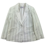 Patrizia Pepe Single Breasted Plain Jacket With Rhinestones White For Girls