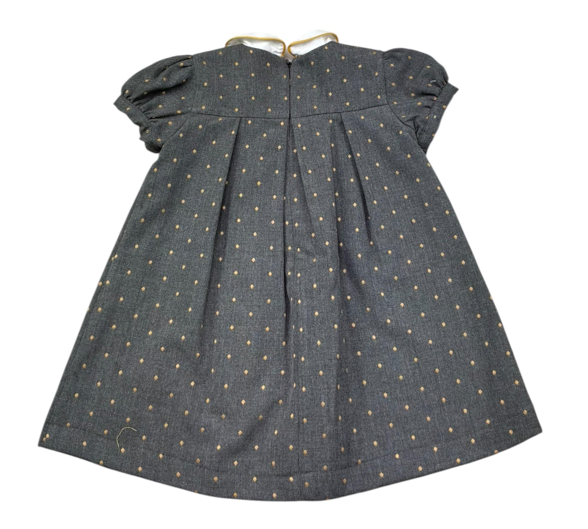 Le Bebe Abito Mezza Manica Tinta Unita con Colletto per Neonata LBG0424 GRIGIO LE BEBE 