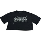 John Richmond T-Shirt Girocollo Tinta Unita con Brillantini per Bambina RGP26203TS NERO JOHN RICHMOND 