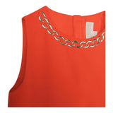 Michael Kors Solid Color Sleeveless Dress With Appliques Red For Girls