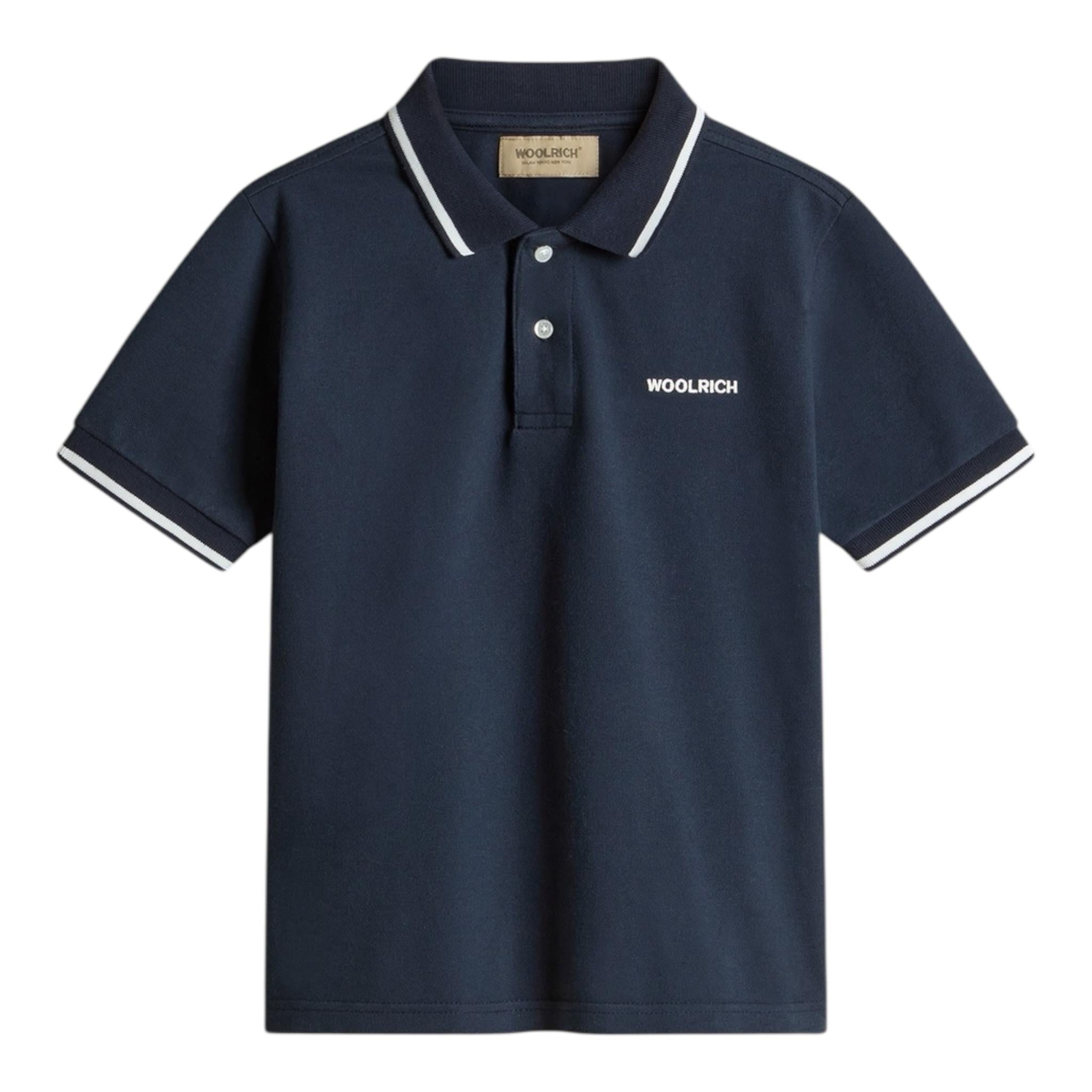 Woolrich Polo Mezza Manica Tinta Unita per Bambino CFWKPO0040MRUT2224 BLU WOOLRICH 