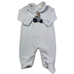 STORY LORIS tutina manica lunga tinta unita con macchina Azzurro per Neonato SL11789 AZZURRO STORY LORIS 