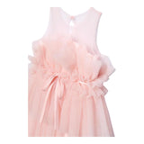 Abel & Lula Abito Tinta Unita Giromanica con Tulle per Bambina 5036 ROSA ABEL & LULA 