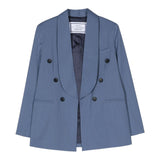 Daniele Alessandrini Double Breasted Solid Color Jacket With Buttons Light Blue For Boys