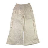 Meimeij Solid Color Trousers With Big Beige Pockets For Girls