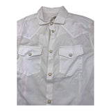 Eleventy Long Sleeve Solid Color Button Down Shirt White For Boys