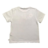 Carre'Ment Beau T-Shirt Crew Neck Solid Color With Contrast Print White For Newborns