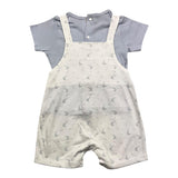 Babidu 2 Piece Set T-Shirt-Dungarees White For Newborn