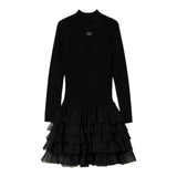 TWINSET abito tinta unita con tulle Nero per Bambina 242GJ3121X NERO TWINSET 