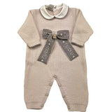 MARLU' tutina tinta unita con fiocco Beige per Neonata IB5210 BEIGE MARLU' 