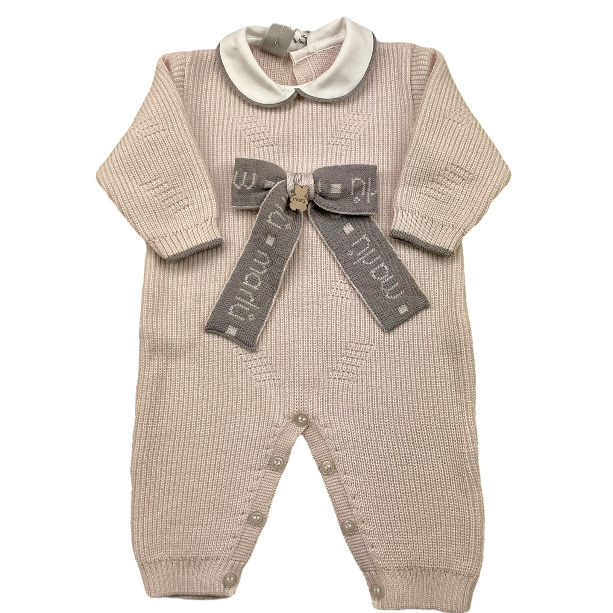 MARLU' tutina tinta unita con fiocco Beige per Neonata IB5210 BEIGE MARLU' 