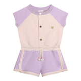 Carre'Ment Beau Pink Half Sleeve One-Piece Jumpsuit For Baby Girl