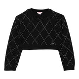 LIU JO maglia girocollo tinta unita cn brillantini Nero per Bambina GF4137X NERO LIU JO 