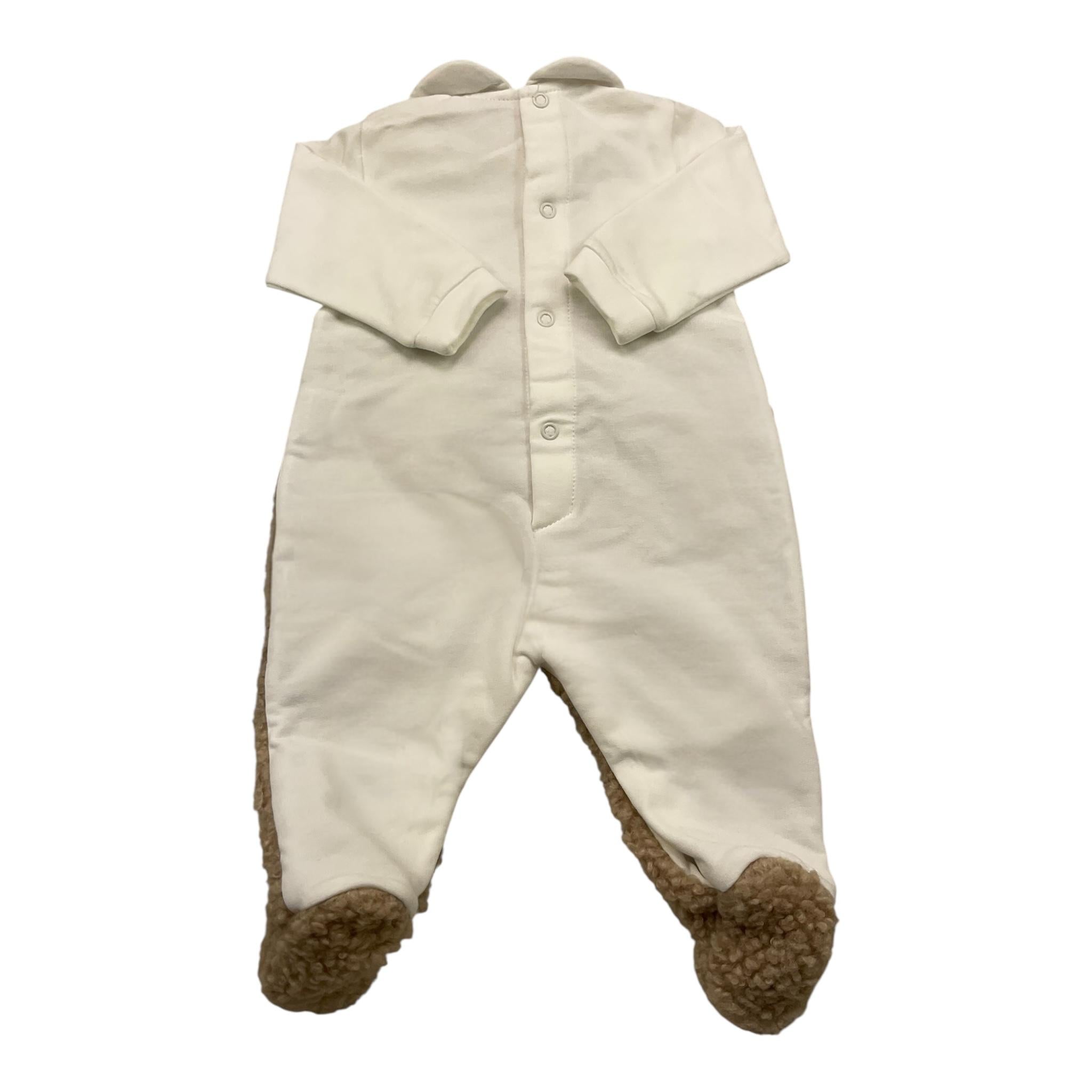 MARLU' tutina bicolore con stampa Bianco/beige per Neonato IB5614XX BIANCO/BEIGE MARLU' 