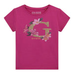 Guess T-Shirt Girocollo Tinta Unita con Stampa per Neonata A5GI02K6YW4XX MAGENTA GUESS 