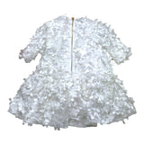 Mimisol Plain Dress With White Appliques For Girls
