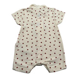 Petit Bateau Pagliaccetto Mezza Manica tinta unita Fantasia Cuori Beige per Neonata A09MW01420 BEIGE PETIT BATEAU 