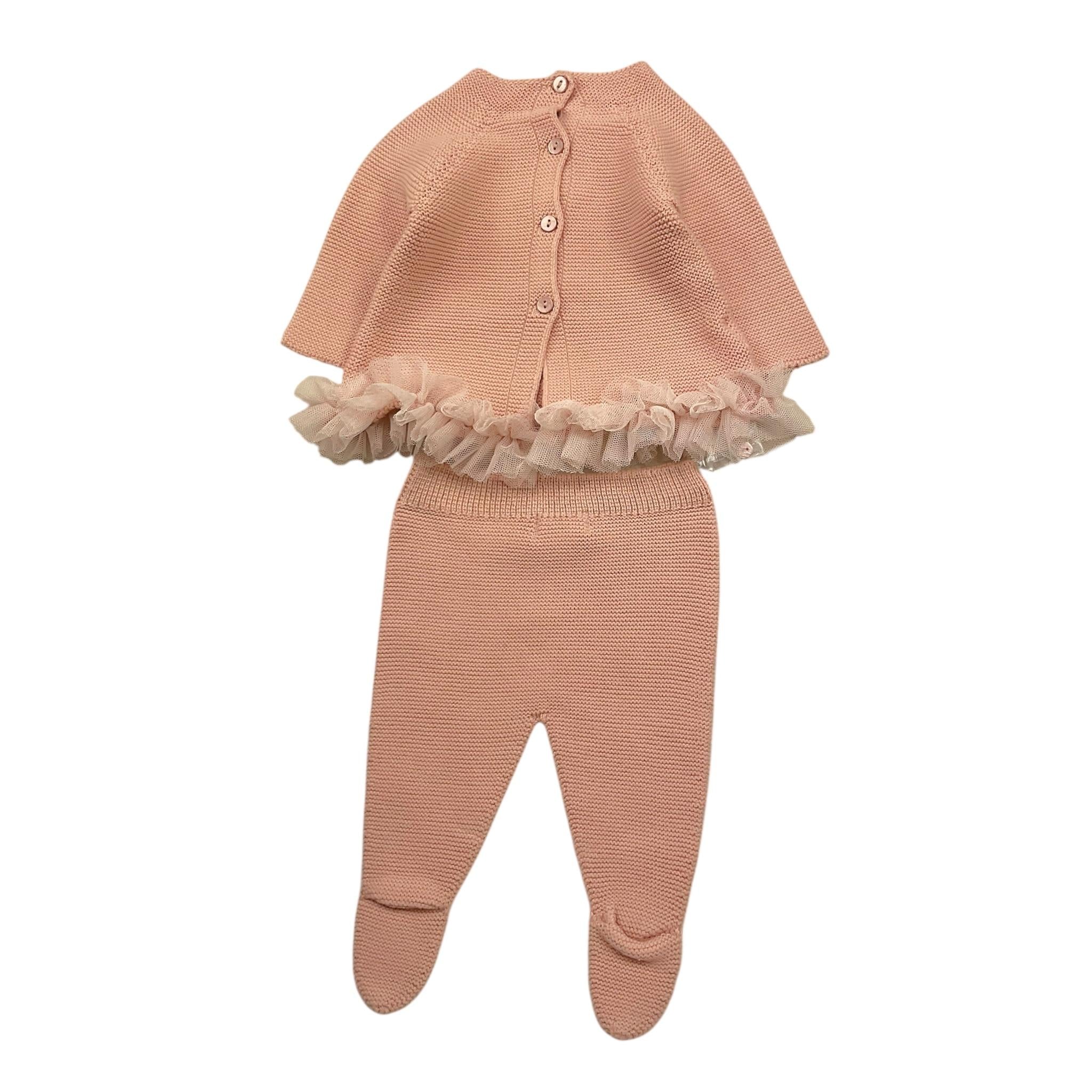CONDOR completo 2pz maglia-ghettina tinta unita Rosa per Neonata 056108 ROSA CONDOR 