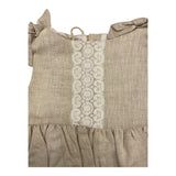 La Stupenderia Plain Beige Sleeveless Romper for Baby Girl