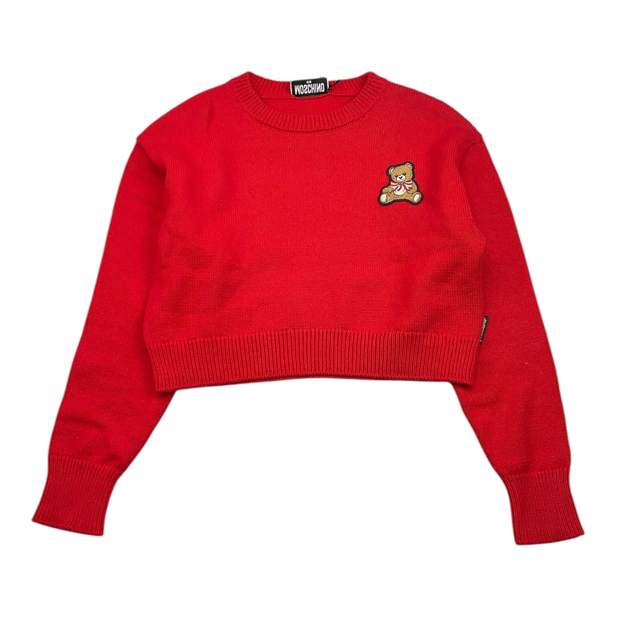 MOSCHINO maglia girocollo tinta unita con stampa Rosso per Bambina HDW029 ROSSO MOSCHINO 